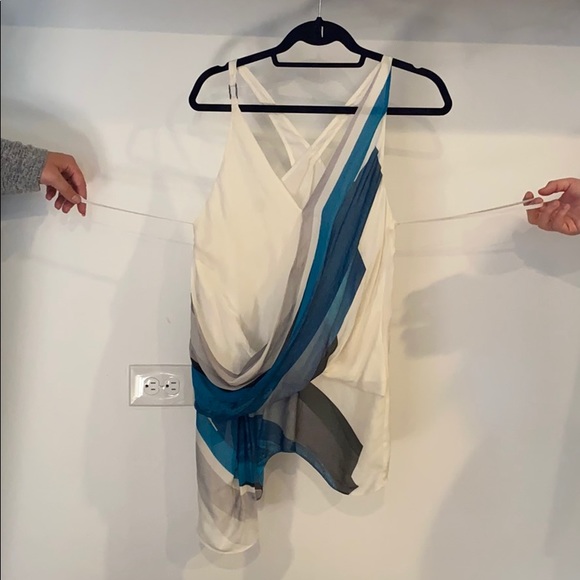 Helmet Lang Silk drape top cinch at waist  102 - Picture 2 of 8